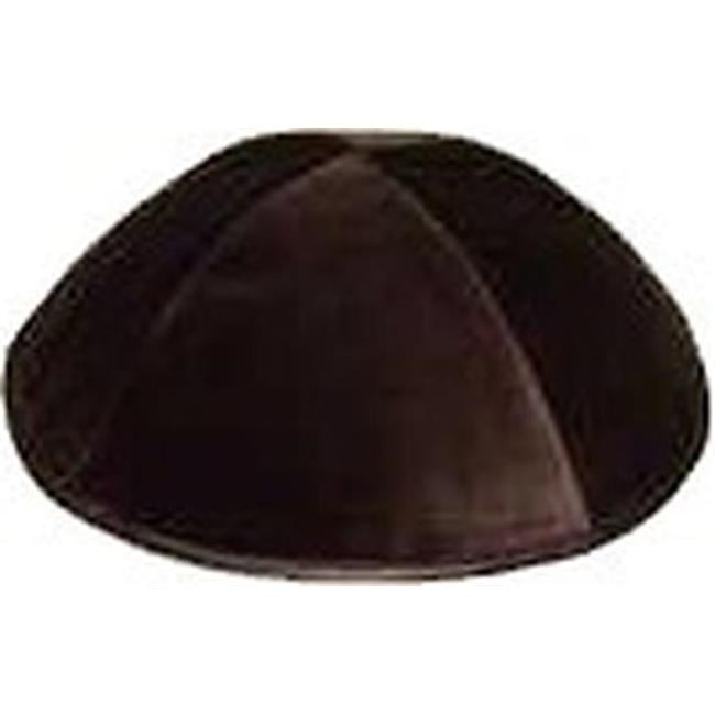 Picture of AM Judaica IBY6 4 Part Brown Yarmulke - Size 6