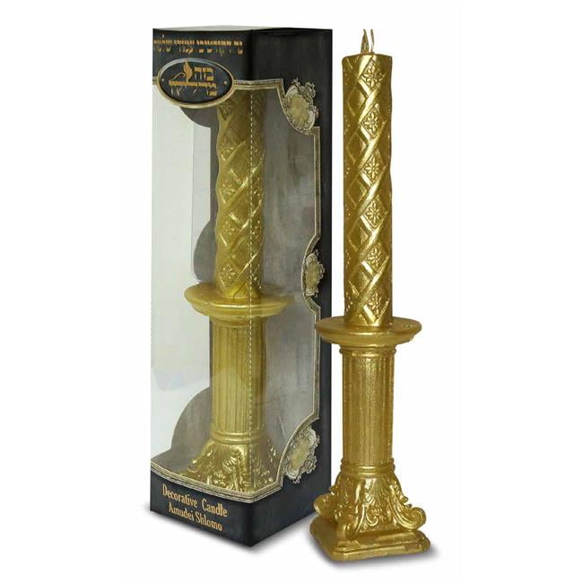 Picture of Bazeh Madlukin 71118B 2.5 x 2.5 x 11 in. Decorative Havdalah Candle with Amudei Shlomo Gold Candle On Gold Pole