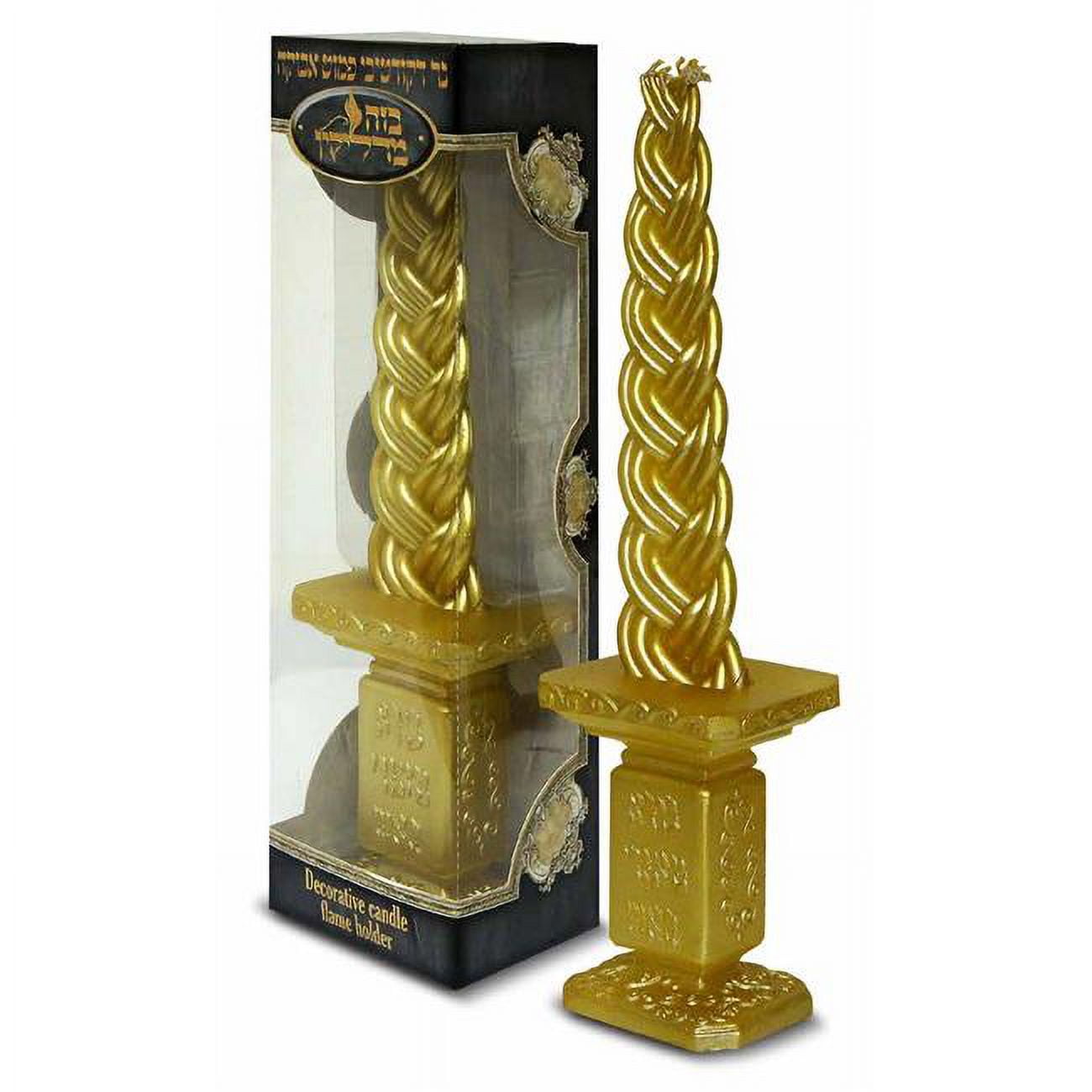 Picture of Bazeh Madlukin 71170B Decorative Havdalah Candle in Gold Holder
