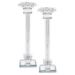 Picture of Schonfeld Collection 16030 10 in. Crystal Candlestick with Clear Filling Mirror Stands