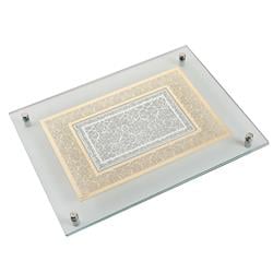 Picture of Schonfeld Collection 183457 11 x 15 in. Challah Board with Gold & Silver Metal Plate