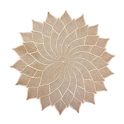 Picture of Schonfeld Collection 183576 15 in. Gold Blooming Leather Look Laser Cut Placemat - 12 Piece