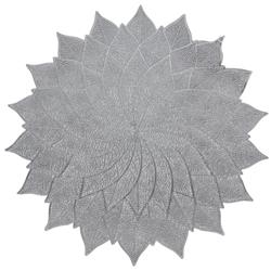 Picture of Schonfeld Collection 183577 15 in. Silver Blooming Leather Look Laser Cut Placemat - 12 Piece