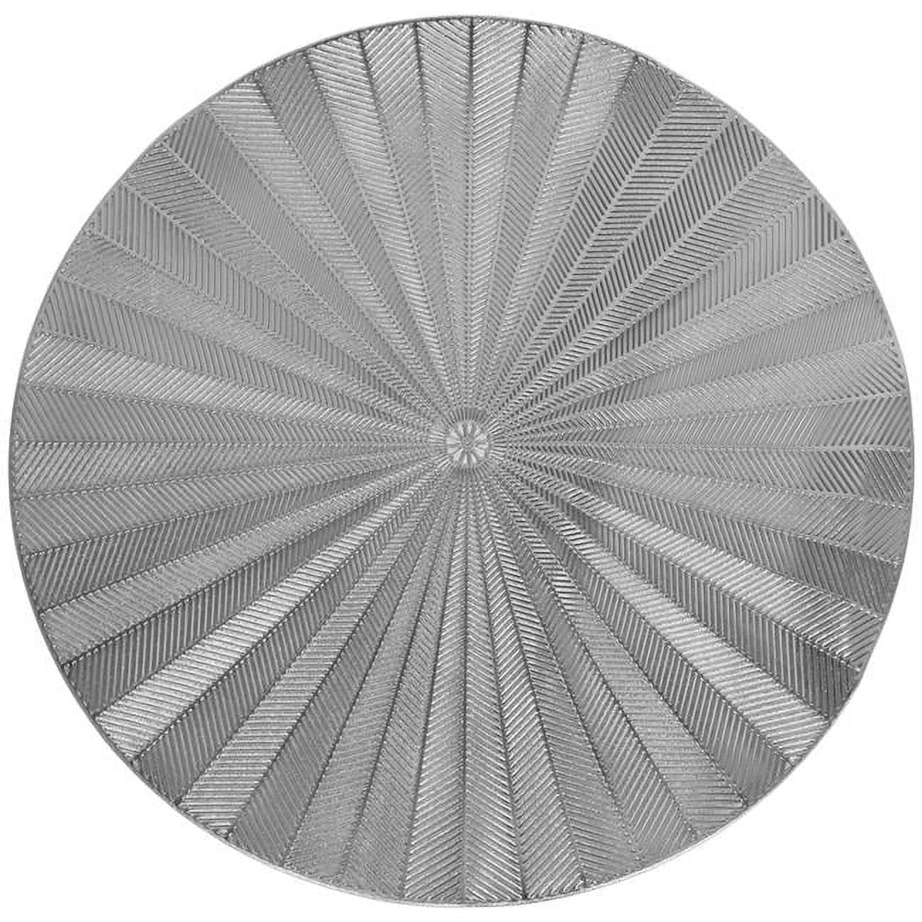 Picture of Schonfeld Collection 183580 15 in. Silver Rays Leather Look Laser Cut Placemat - 12 Piece