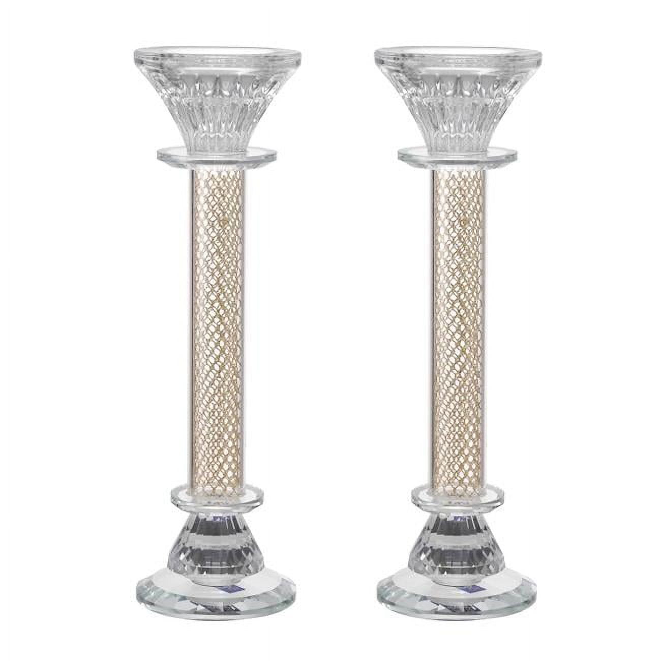 Picture of Schonfeld Collection 182336 9.5 in. Crystal Candlestick with Gold Paper Filling