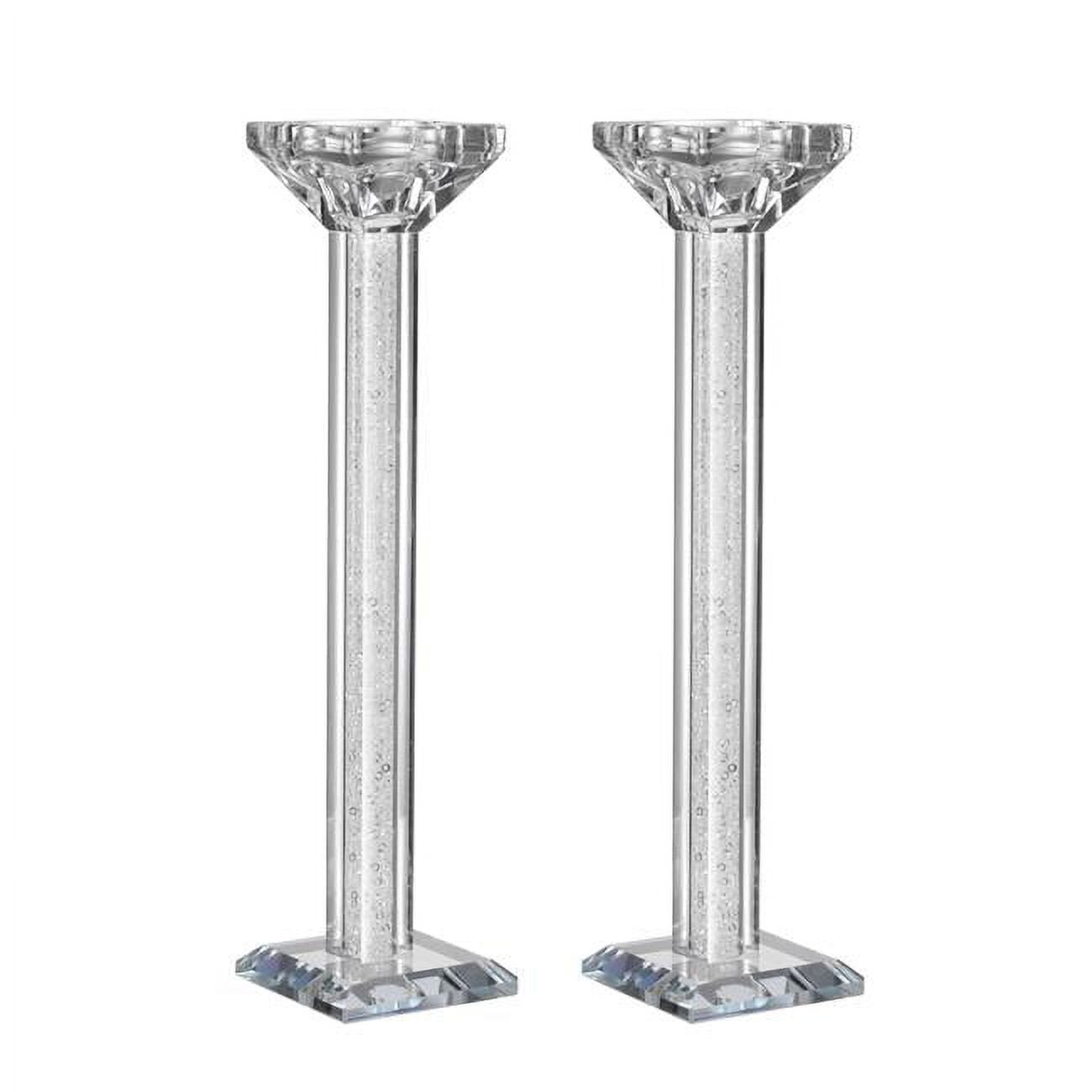 Picture of Schonfeld Collection 181044 9.5 in. Crystal Candlestick with Clear Filling Mirror Stands