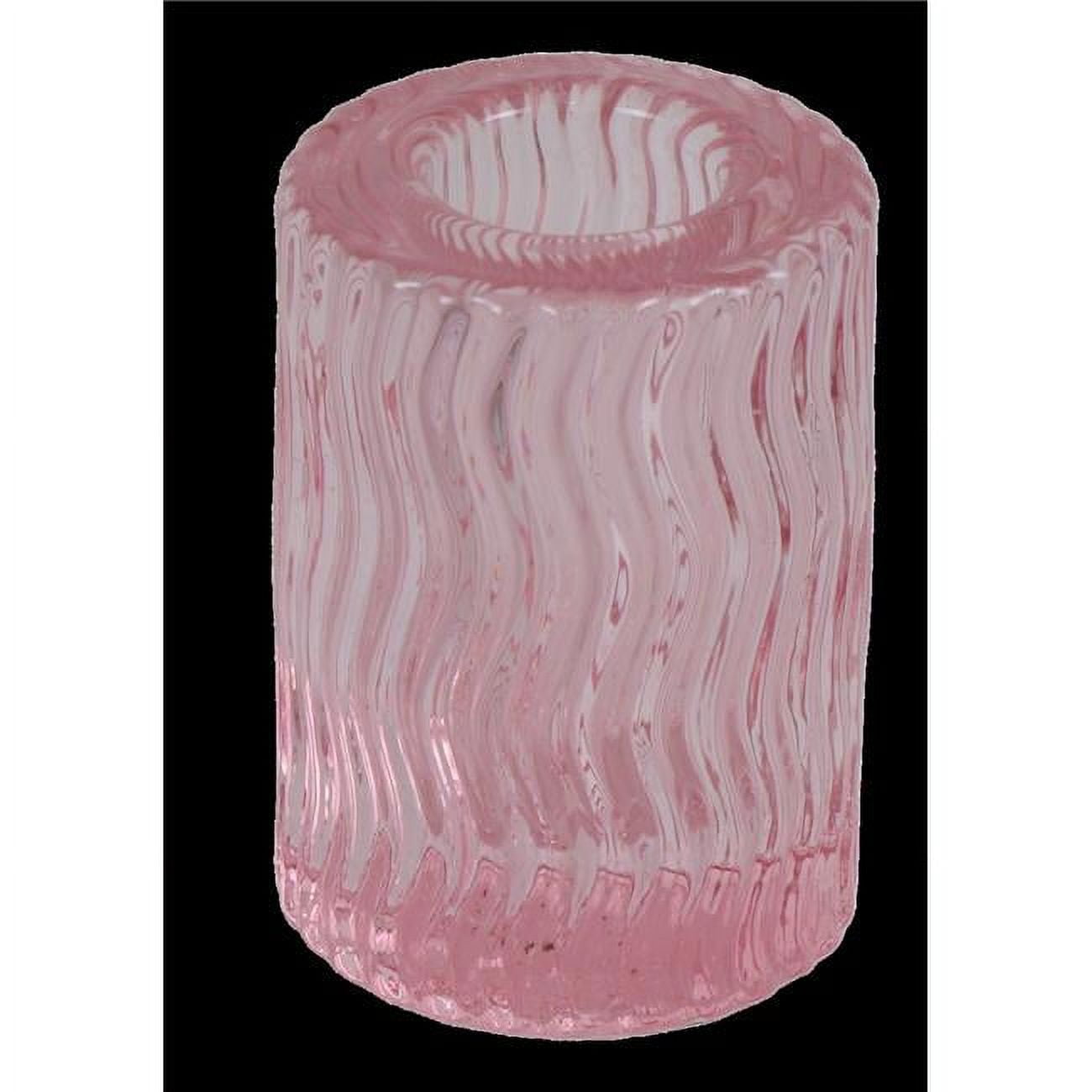 Picture of Organza 5077-10-01 2 in. Pink Wavy Crystal Candlestick