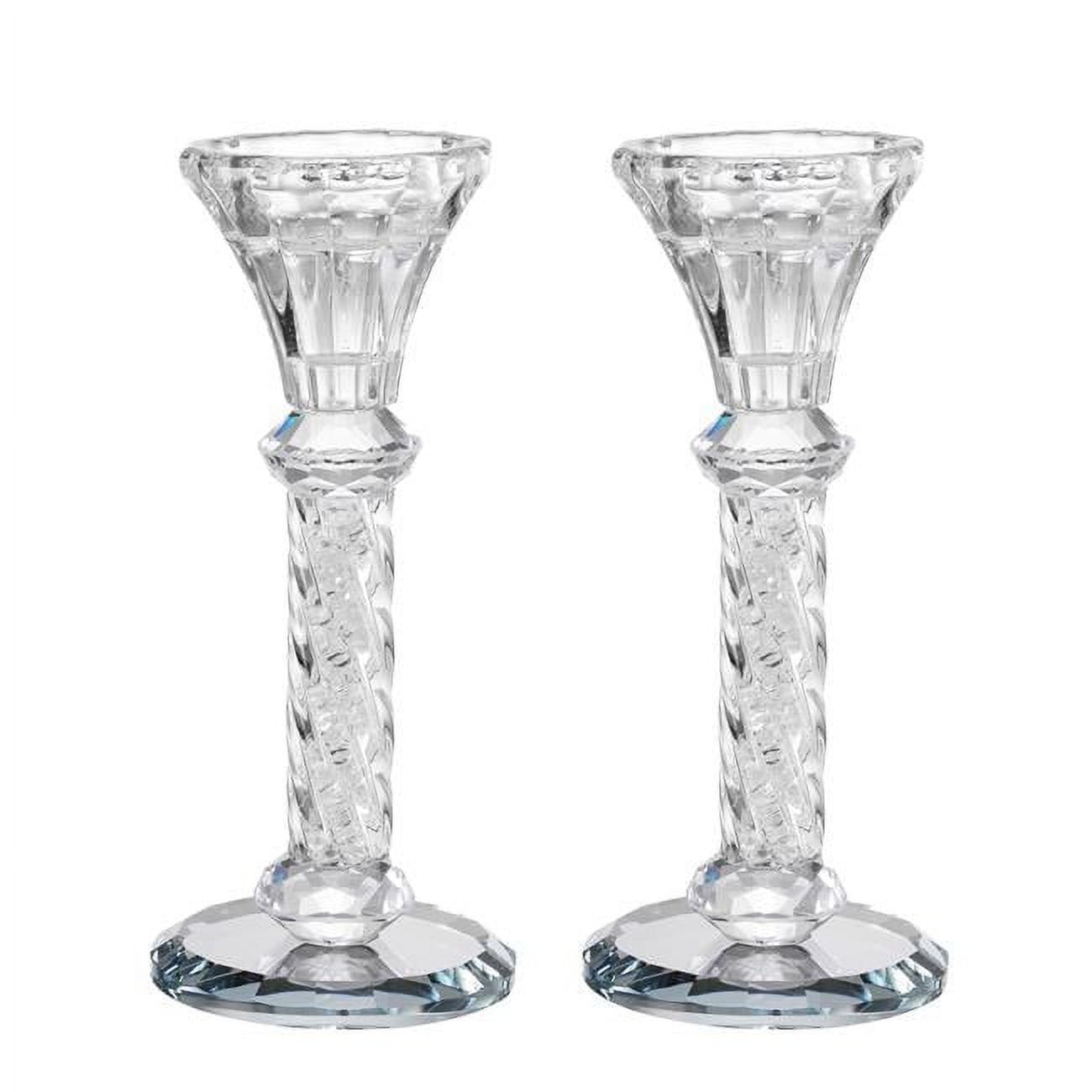Picture of Schonfeld Collection 181579 6 in. Crystal Candlestick with Spiral Legs Clear Filling
