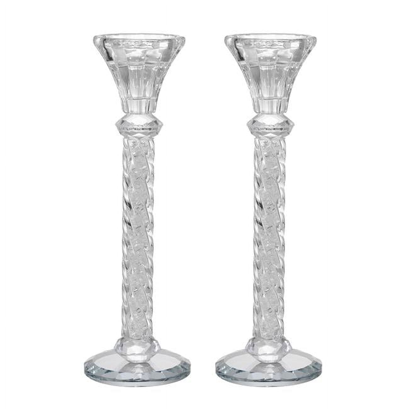 Picture of Schonfeld Collection 181581 8.5 in. Crystal Candlestick with Spiral Legs Clear Filling