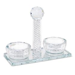 Picture of Schonfeld Collection 184229 5.5 in. Crystal Salt Holder with Silver Filling