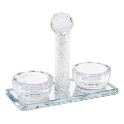 Picture of Schonfeld Collection 184231 5.5 in. Crystal Salt Holder with Siwrls White Filling