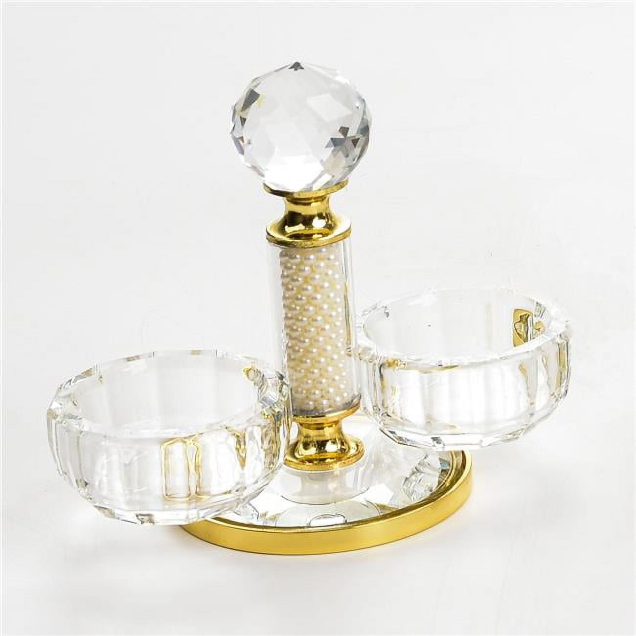 Picture of Schonfeld Collection 184684 Crystal Salt Holder with Pearls - Gold Plated