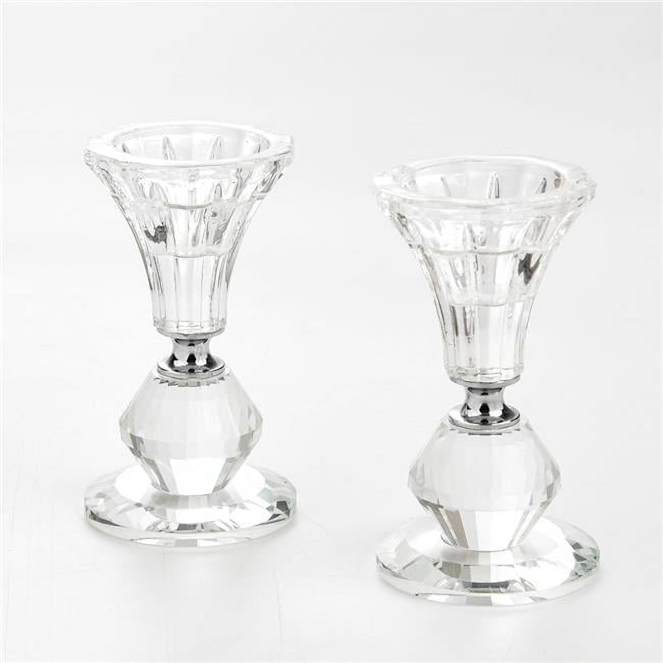 Picture of Schonfeld Collection 184712 4 in. Crystal Candlestick - Set of 2