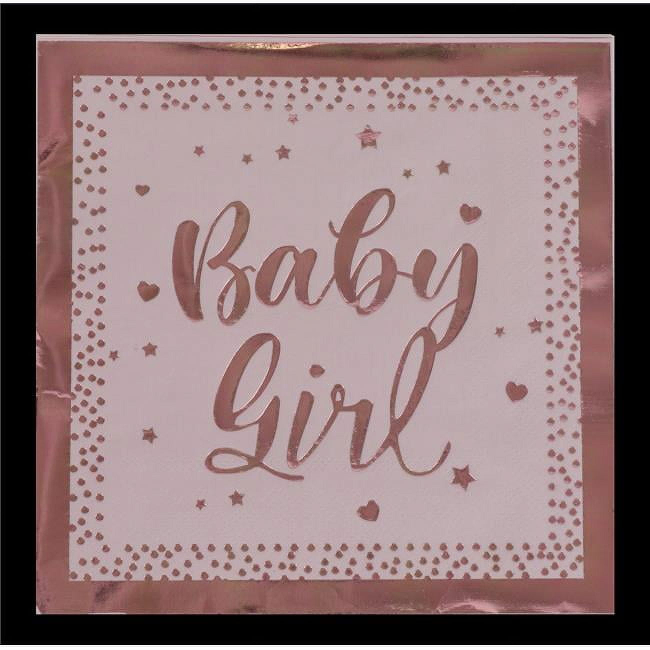 Picture of Organza 4627 Its a Girl Metallic Pink Napkin - Pack 20
