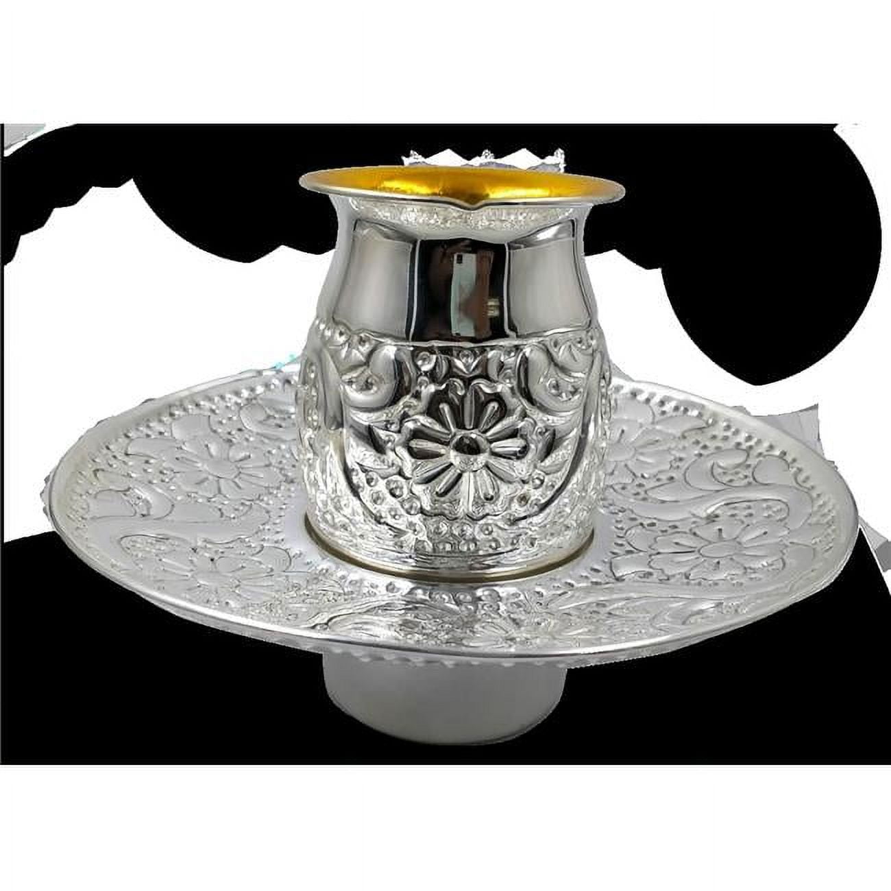 Picture of Elygant 59773 4.5 x 3 in. Silver Mayim Achronim Cup with 9 x 3 in. Bowl
