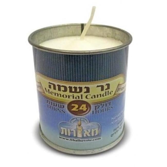Picture of Shalhevet 21582 Yahrzeit Candle with 24 Hour Tin - Pack of 4
