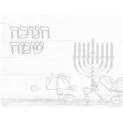 Picture of Mitzvah Friends F5395 8.5 x 11 in. Kids Chanuka Coloring Page with Crayons