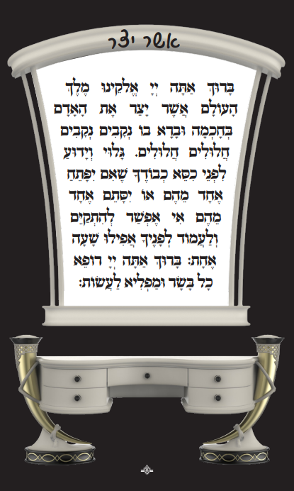 60410 5 x 7 in. Laminated Vanity Style Asher Yatzar Benchers & Tefillos