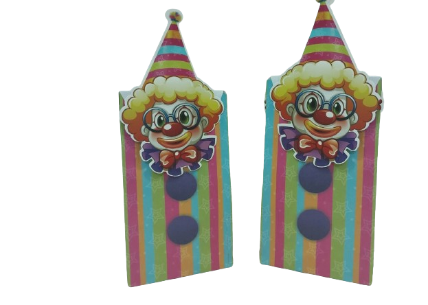 Picture of Organza 72021 Colorful Striped Craft Bag with Clown Closure for Kids
