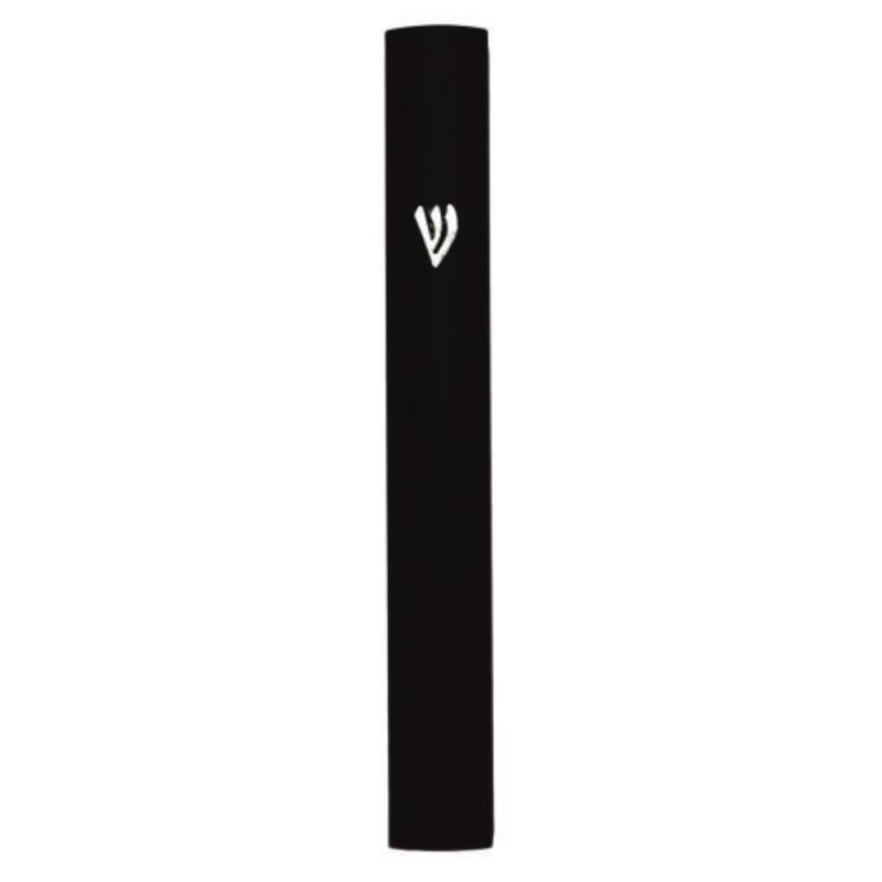 Picture of Art Judaica 22842 15 cm Black Metal Aluminum Mezuzah with Shin