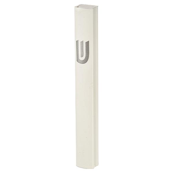 Picture of Art Judaica 24591 12 cm Dotted Design in Matte Silver Aluminium Mezuzah Cover with The Letter Shin