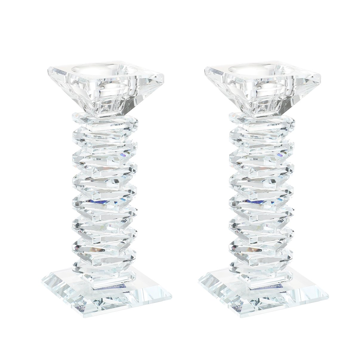 Picture of Schonfeld Collection 189261 6.1 in. Tall Crystal Candlesticks - Set of 2