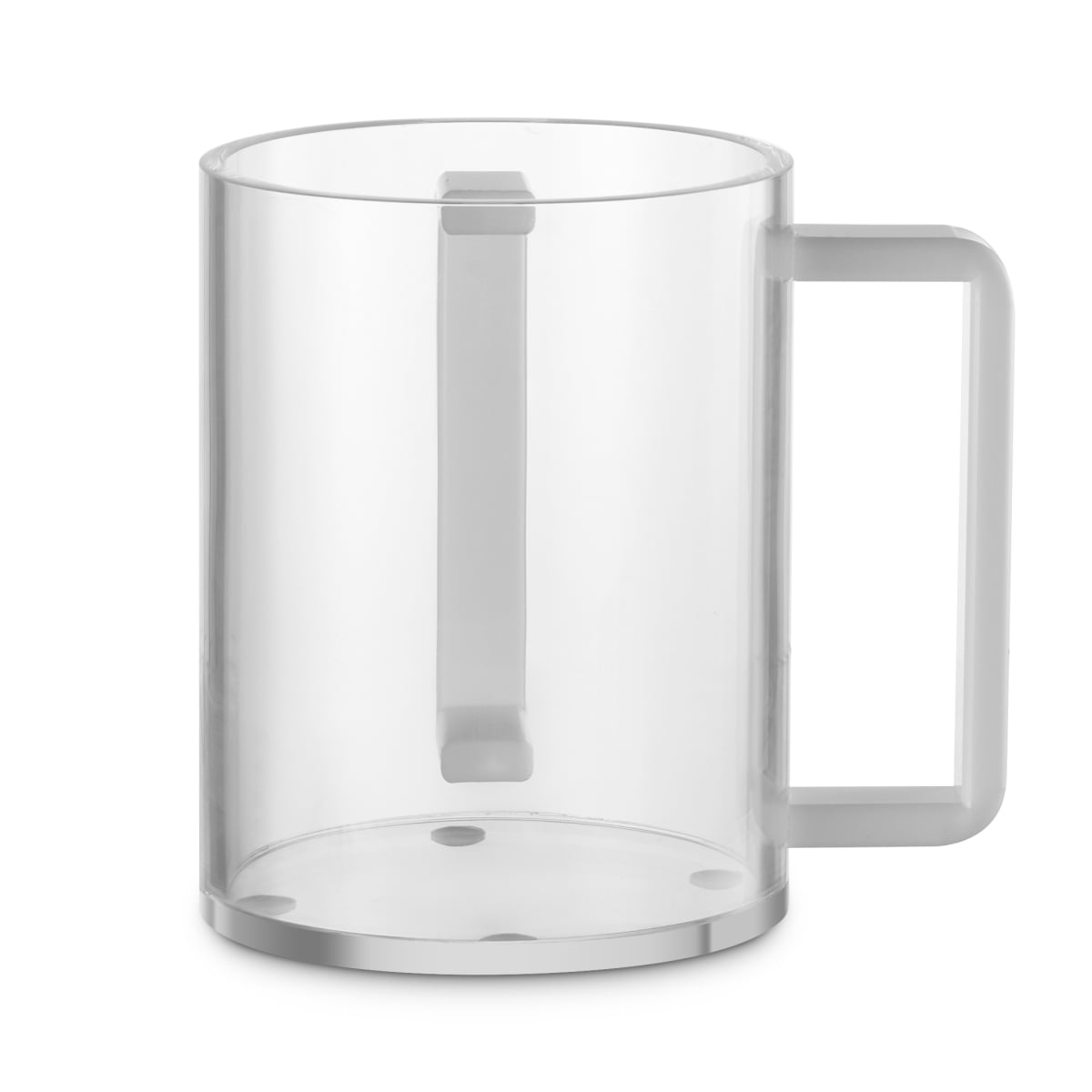 55019 5 in. Acrylic Washing Cup, Clear White Handles
