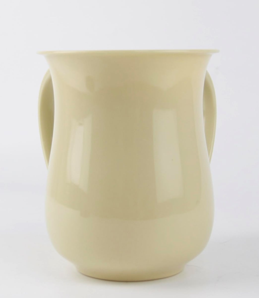 60424 Acrylic Cup with 2 Handles - Off White Dotted