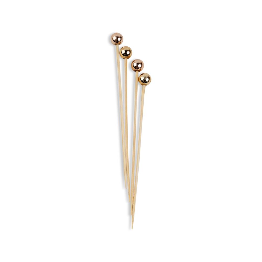 Picture of Organza 1605-4 12 cm Pearl on Stick&#44; Gold - 24 Piece