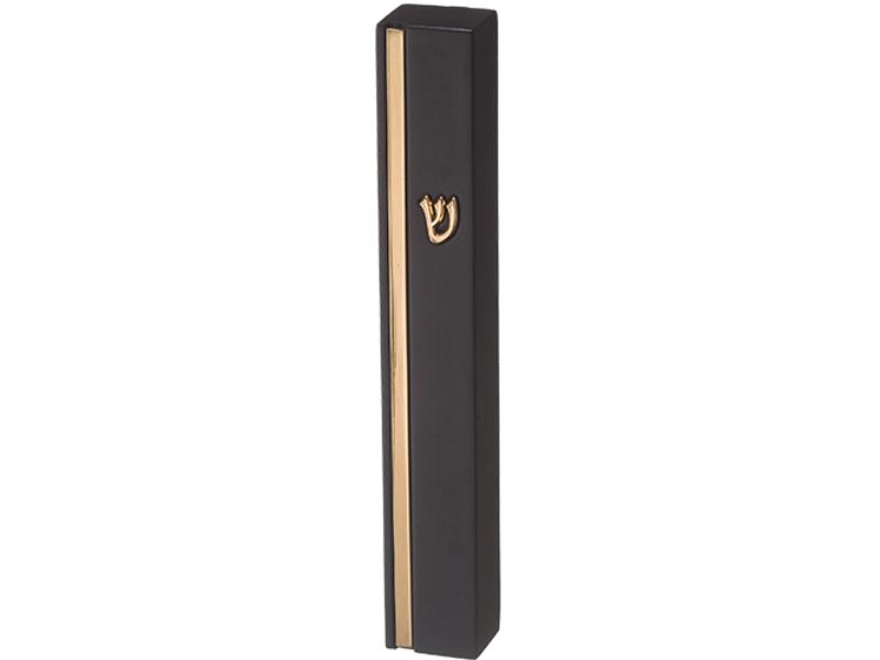 Picture of Art Judaica 24655 20 cm Concrete Polymer Mezuzah Cover with Stone&#44; Black