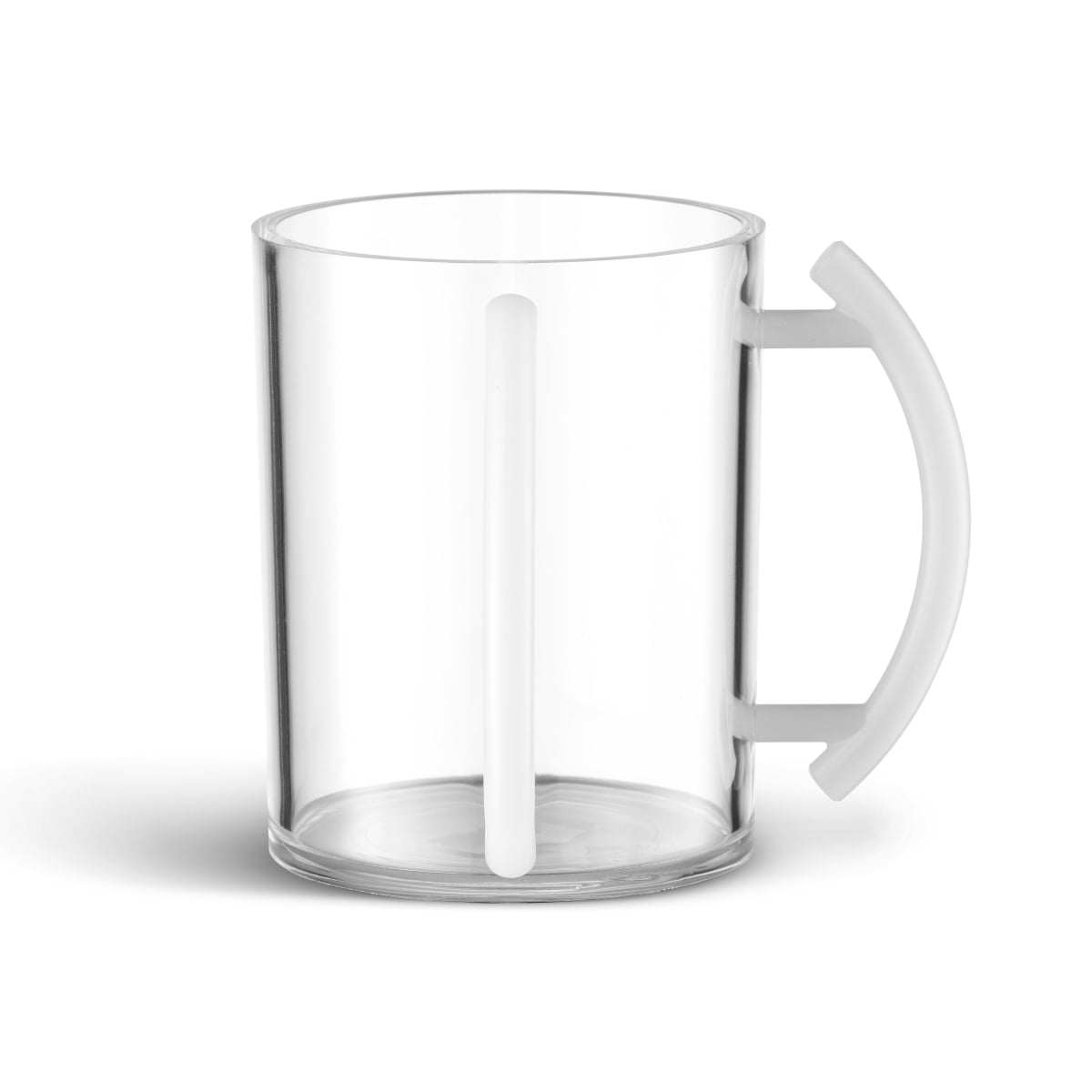 60514 Acrylic Washing Cup with White Handle, Clear