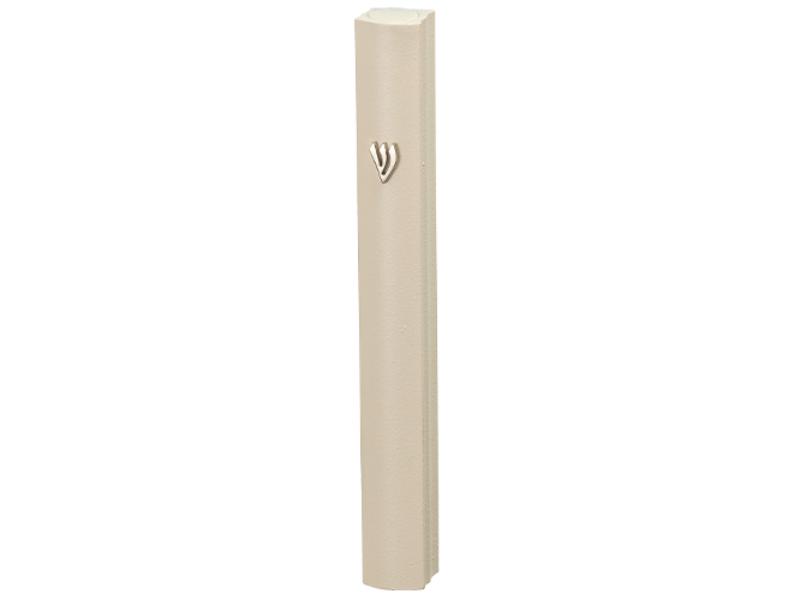 Picture of Art Judaica 23894 15 cm Aluminum Mezuzah Cover with Metal Shine&#44; Off White