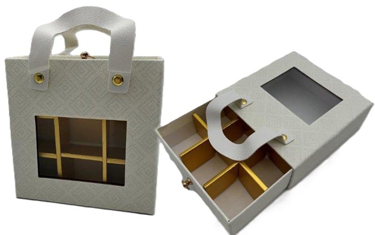 2759- 2 White Chocolate Box with Divided Drawer - Pack of 12