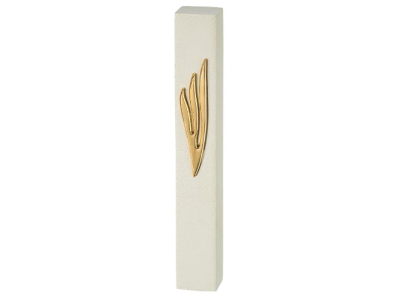 Picture of Art Judaica 24573 25 cm Concrete Polymer Mezuzah Cover with Stone Like&#44; White