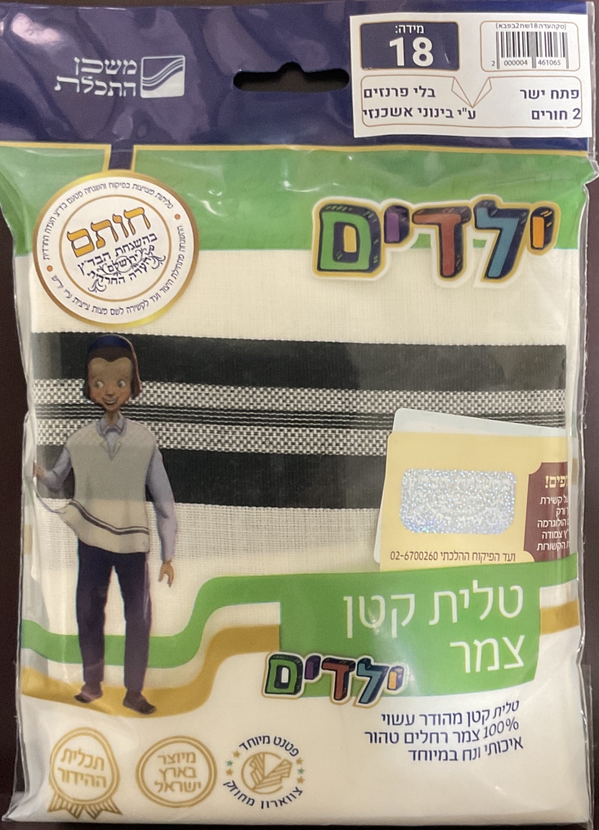 AKW18AYKV2 No.18 2 Hole Thick Wool Tzitzits V-Neck T-Shirt - Thin Avodas Yard