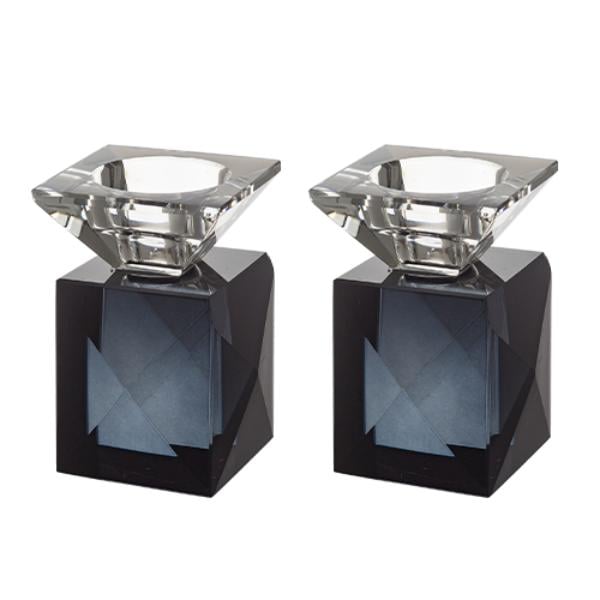 Picture of Art Judaica 49652 9 cm Crystal Elegant Candlesticks - Set of 2