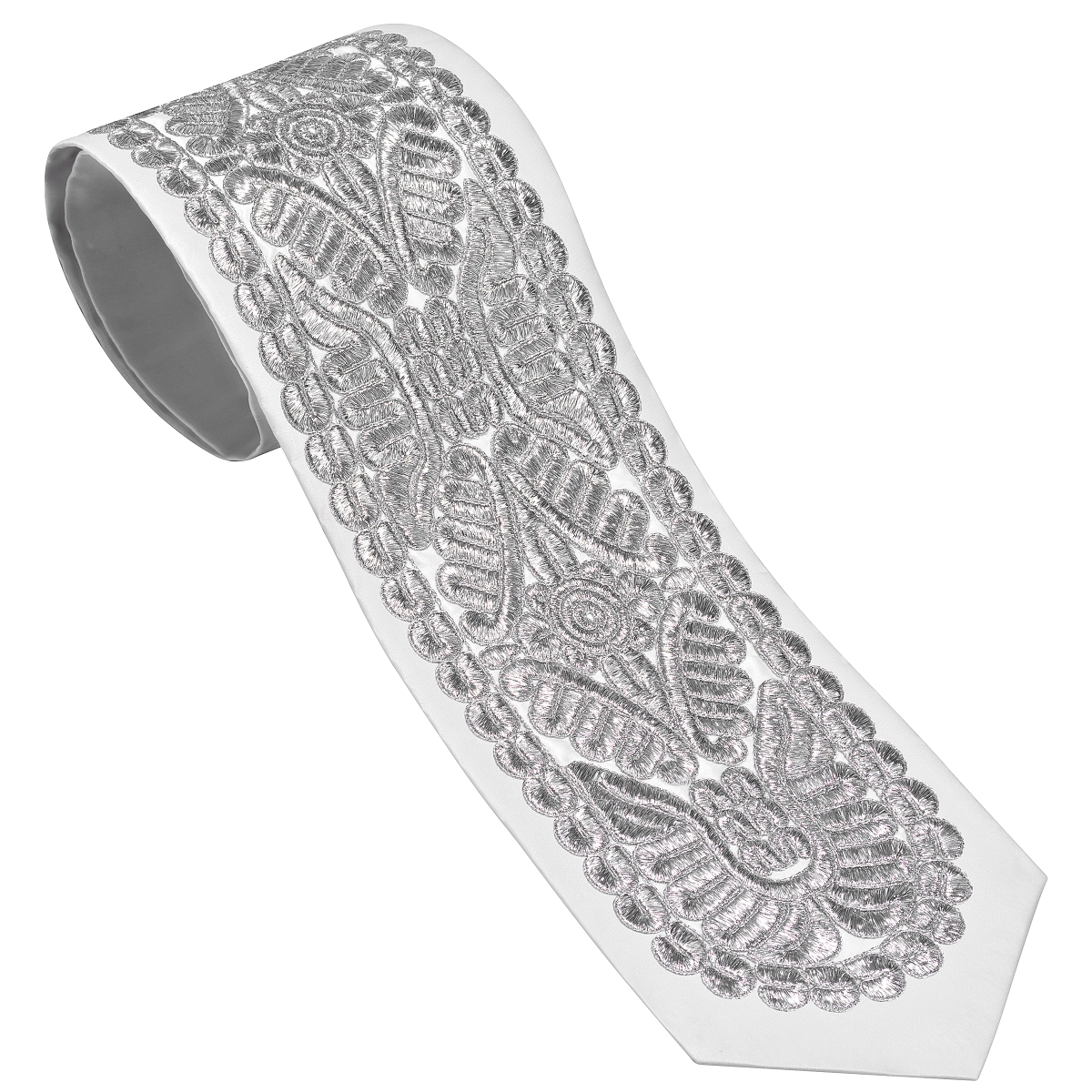 55060 5.5 in. Gifluchten Silver Embroidered Atarah