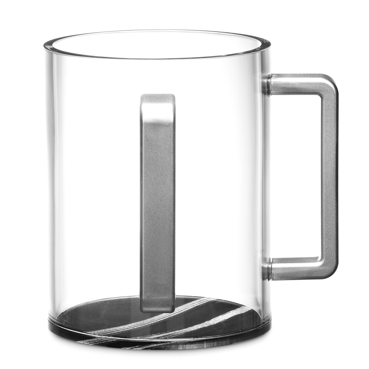 55096 Premium Acrylic Washing Cup - Silver Trim & Marble Bottom