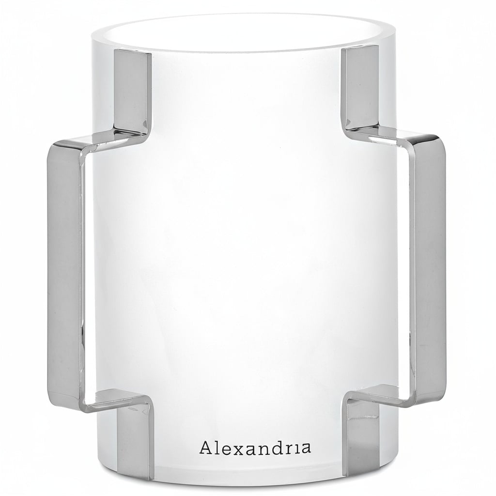 55144 Acrylic Wash Cup Silver Handle