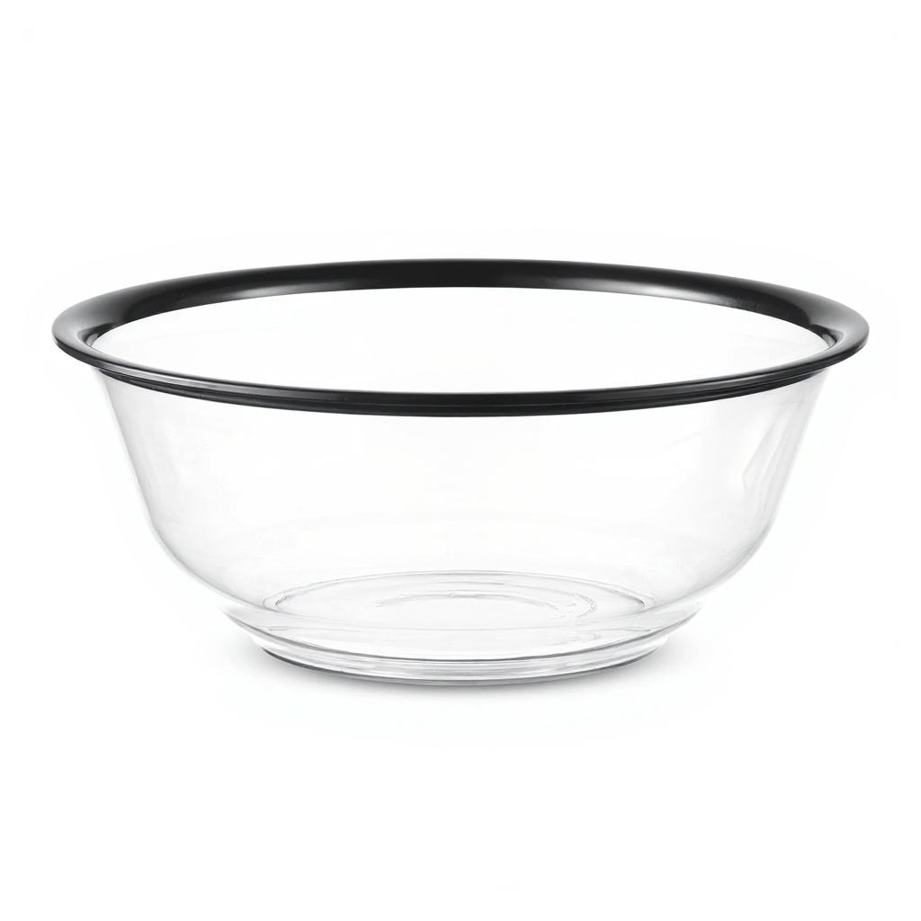 60533 Acrylic Wash Bowl - Clear with Black Rim