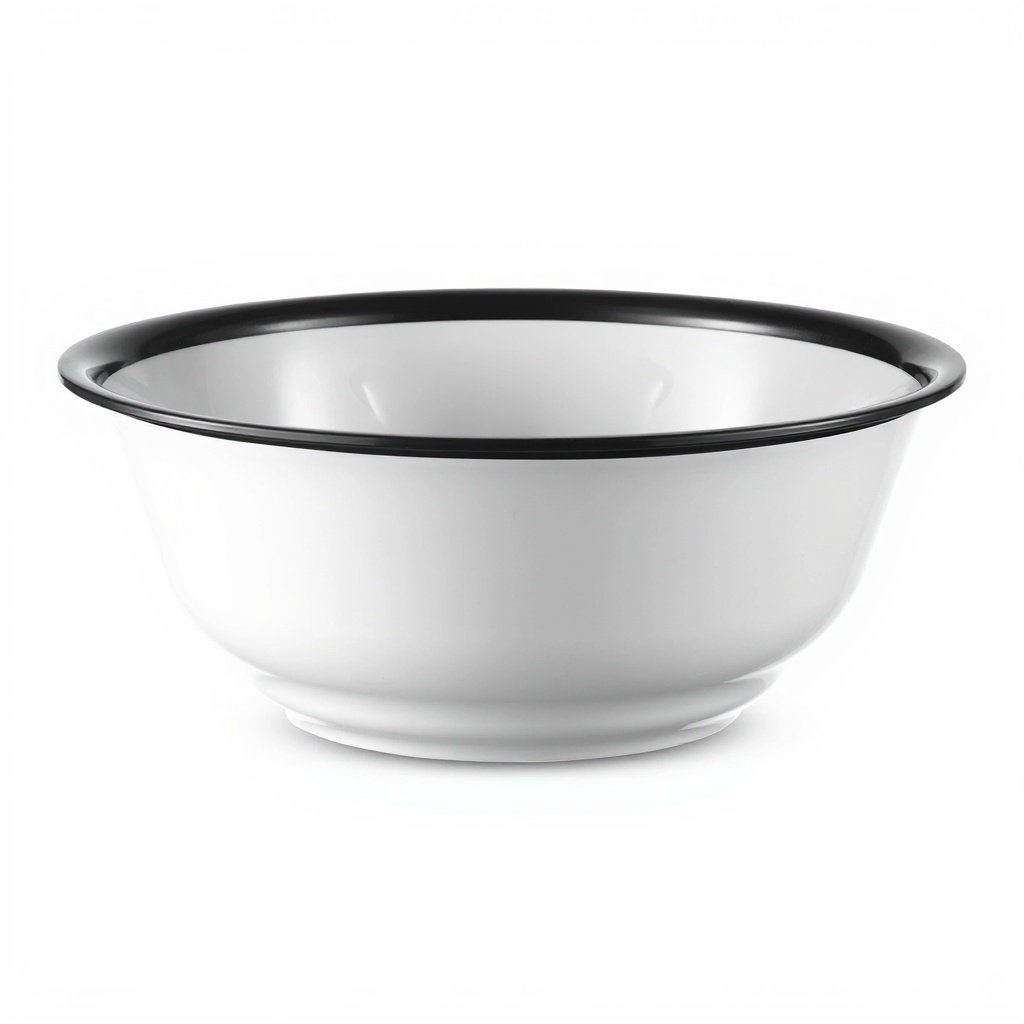 60535 Acrylic Wash Bowl - White with Black Rim