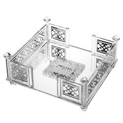 Picture of A&amp;M Judaica and Gifts 156890 Matzah Holder with Square Crystal &amp; Silver  - 7.5 x 7.5 in.