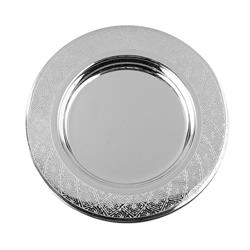 Picture of A&amp;M Judaica and Gifts 58061T Diamond Design 925 Silver Coated Kiddush Tray - 5 in.