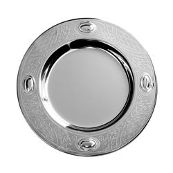 Picture of A&amp;M Judaica and Gifts 58063T 925 Silver Coated Tray for Kiddush Cup - Oval Mini Diamond  - 5 in.