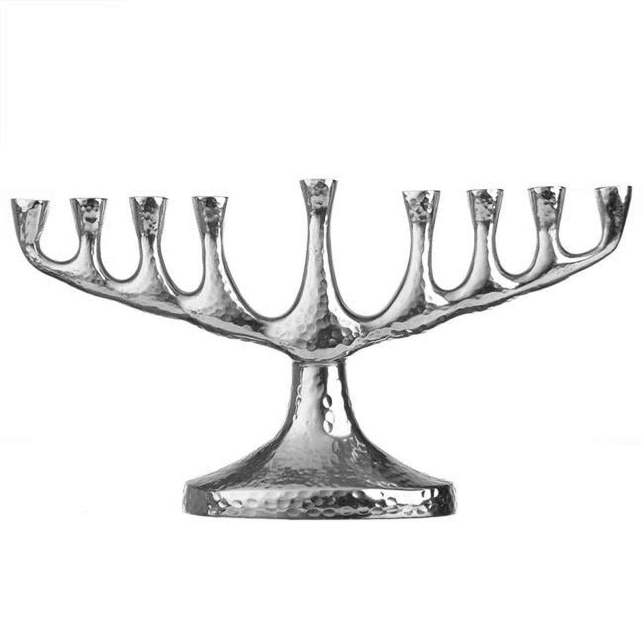 Picture of A&M Judaica & Gifts 59073 5.5 x 10 in. Hanukkah Menorah, Nickel Hammered