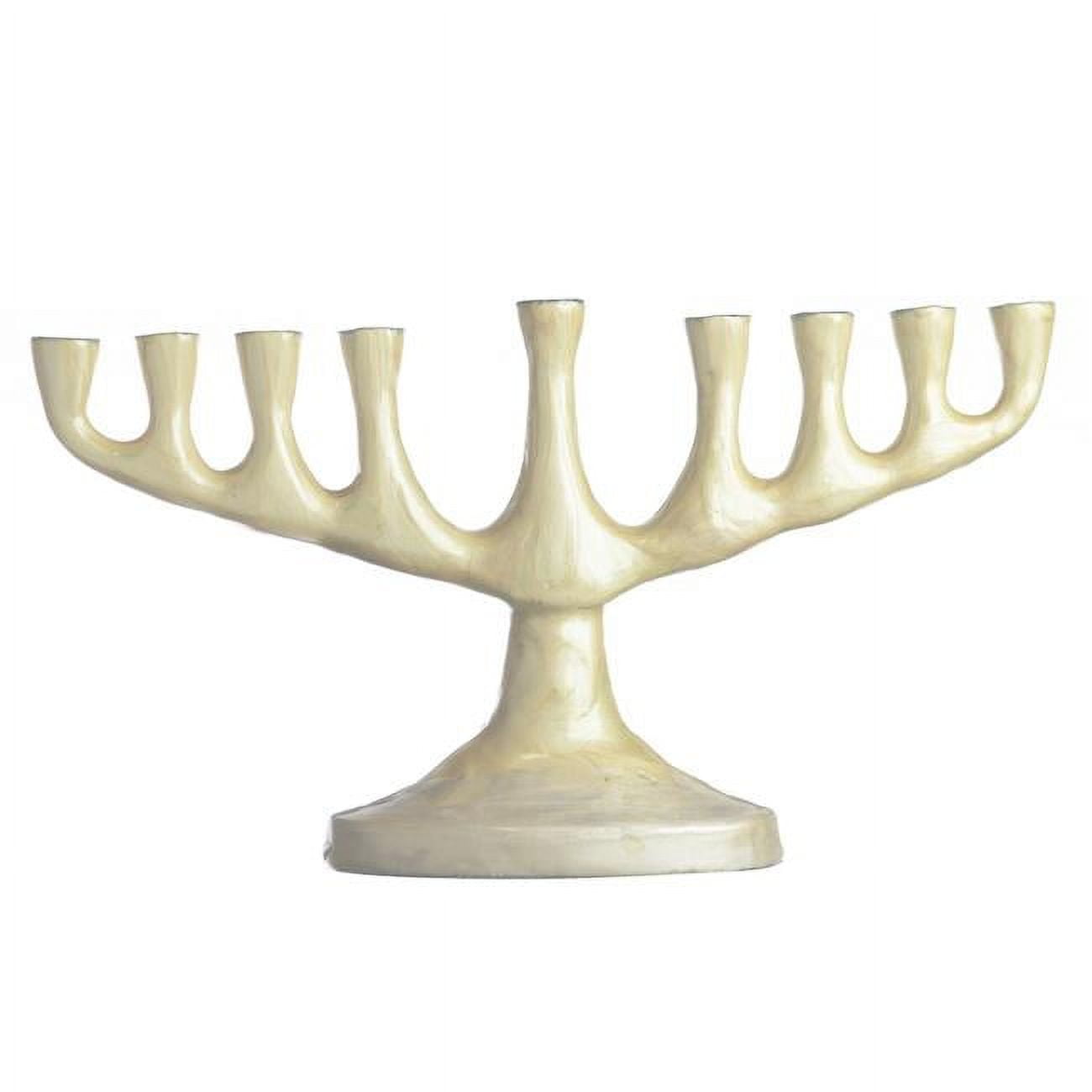 Picture of A&M Judaica & Gifts 59074 5.5 x 10 in. Stainless Steel Hanukkah Menorah, Pearl