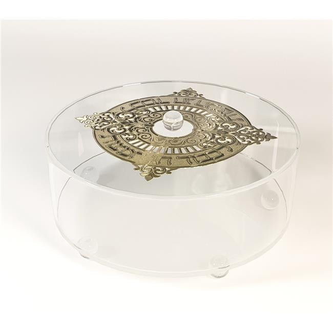 Picture of A&M Judaica & Gifts 61034 12.6 x 4 in. Acrylic Matzah Holders with Gold Plate&#44; Round Legs