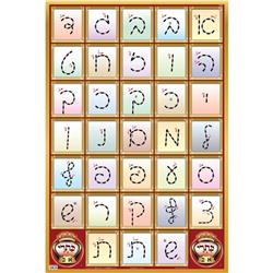 Picture of A&M Judaica & Gifts SCYD 24 x 36 in. Large Aleph Beth Educational Poster&#44; Kisrei Csav Yad Dotted Letters