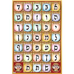 Picture of A&M Judaica & Gifts SSRB 13 x 19 in. Small Aleph Beth Educational Poster - Kisrei Rashi Letters