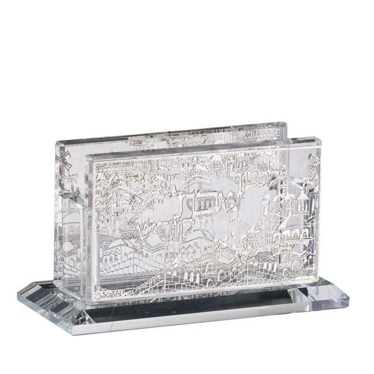 Picture of Schonfeld Collection 16552 3 x 1.5 x 2 in. Crystal Mini Match Box Holder, Jerusalem Silver